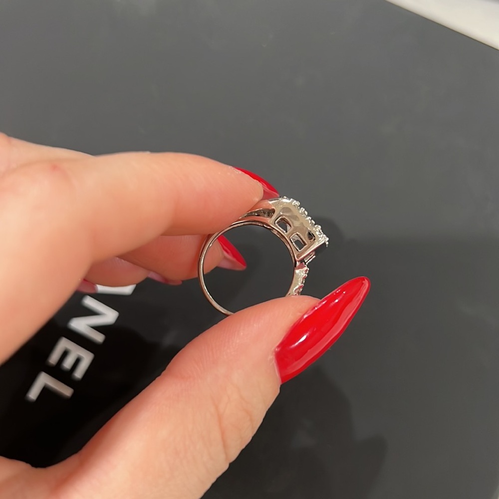 Silver Ring Double With Diamond - image 6
